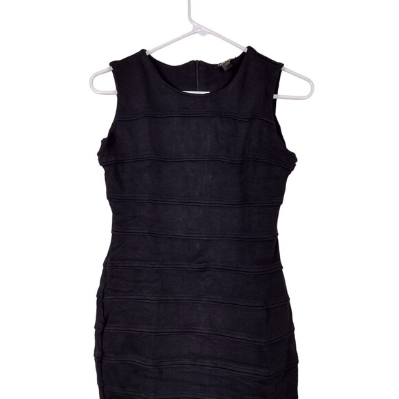 Forever Tank Dress Size 4 Black Midi Bodycon Pullover Stretch Womens - READ - Picture 2 of 5